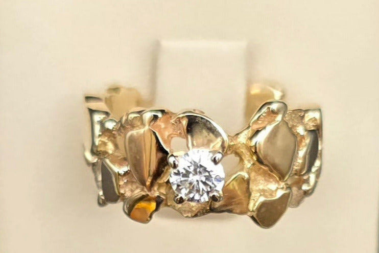 Gold Diamond Nugget Ring