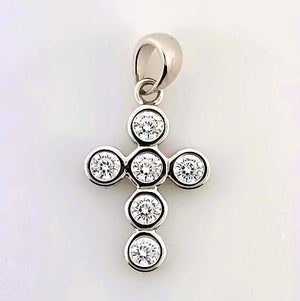 Six Round Small Diamond Cross