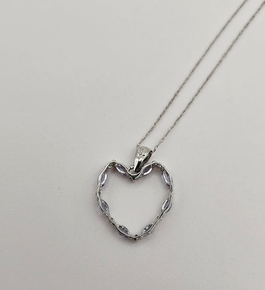 Tanzanite and Diamond Heart Pendant