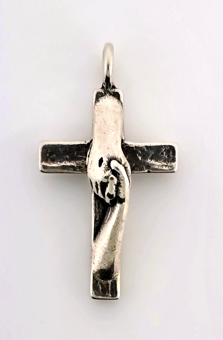 Custom Made Sterling Silver Cross with Hands