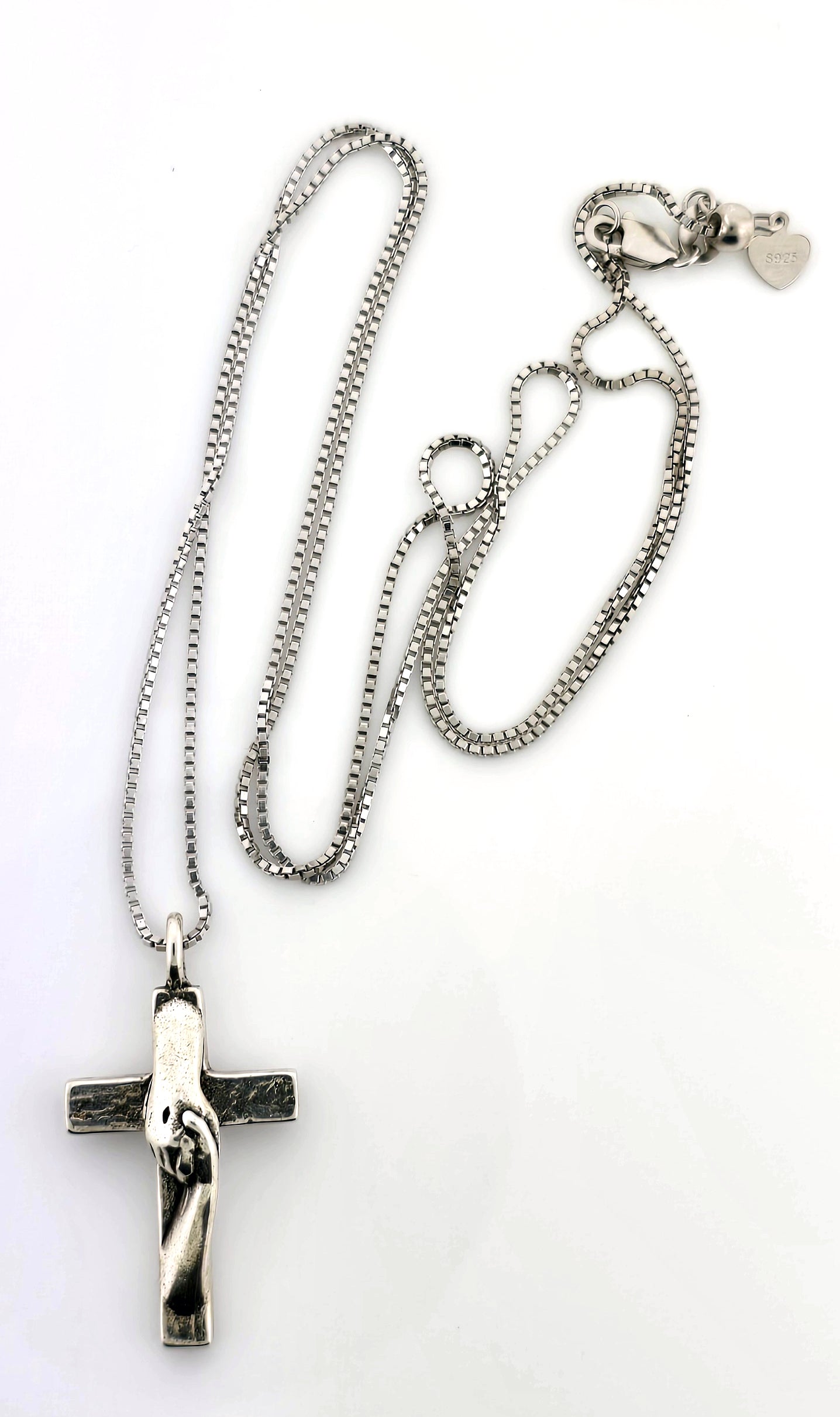 Custom Made Sterling Silver Cross with Hands