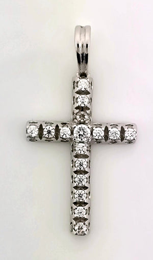 Silver Cross with Russian Specs Stones
