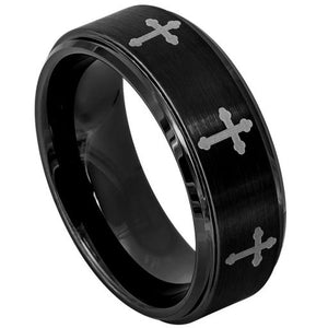 Black Cross Ring - 689