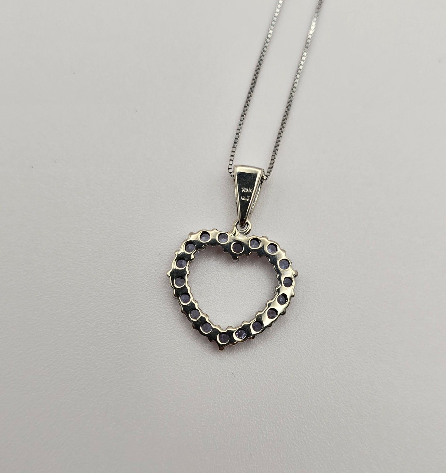 White Gold and Tanzanite Heart Pendant