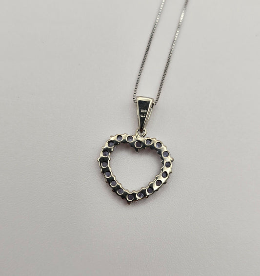 White Gold and Tanzanite Heart Pendant