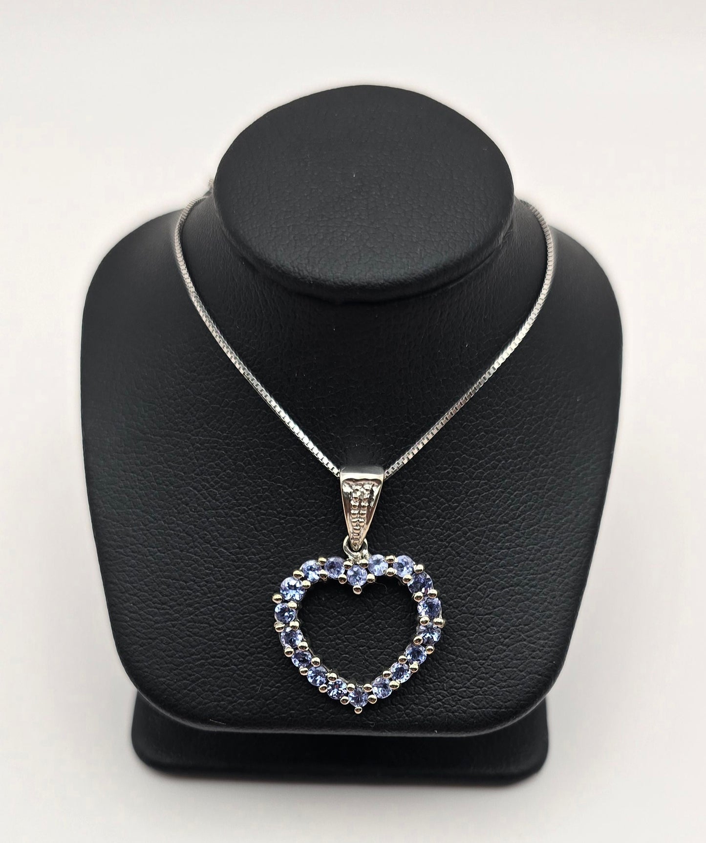 White Gold and Tanzanite Heart Pendant