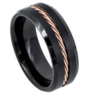 Rose Gold Rope Ring - 804