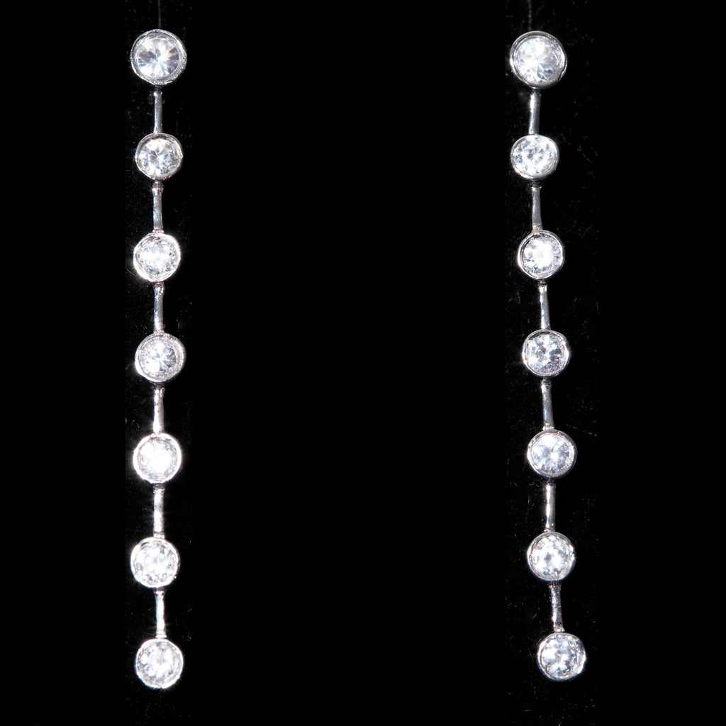 SILVER AND STONES HINGE EARRINGS