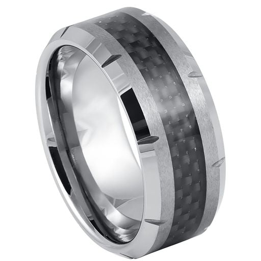 Carbon Fiber Black Inlay Ring -154