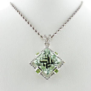 DESIGNER 14K WG AQUA PENDANT