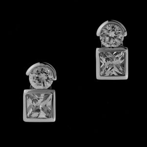 ROUND/SQUARE CRYSTAL EARRINGS