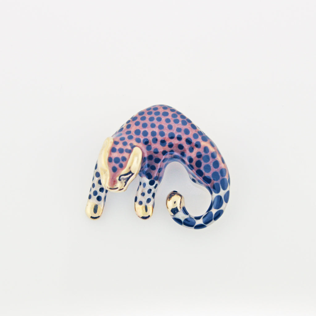 ENAMELED LEOPARD 14K YG PENDANT