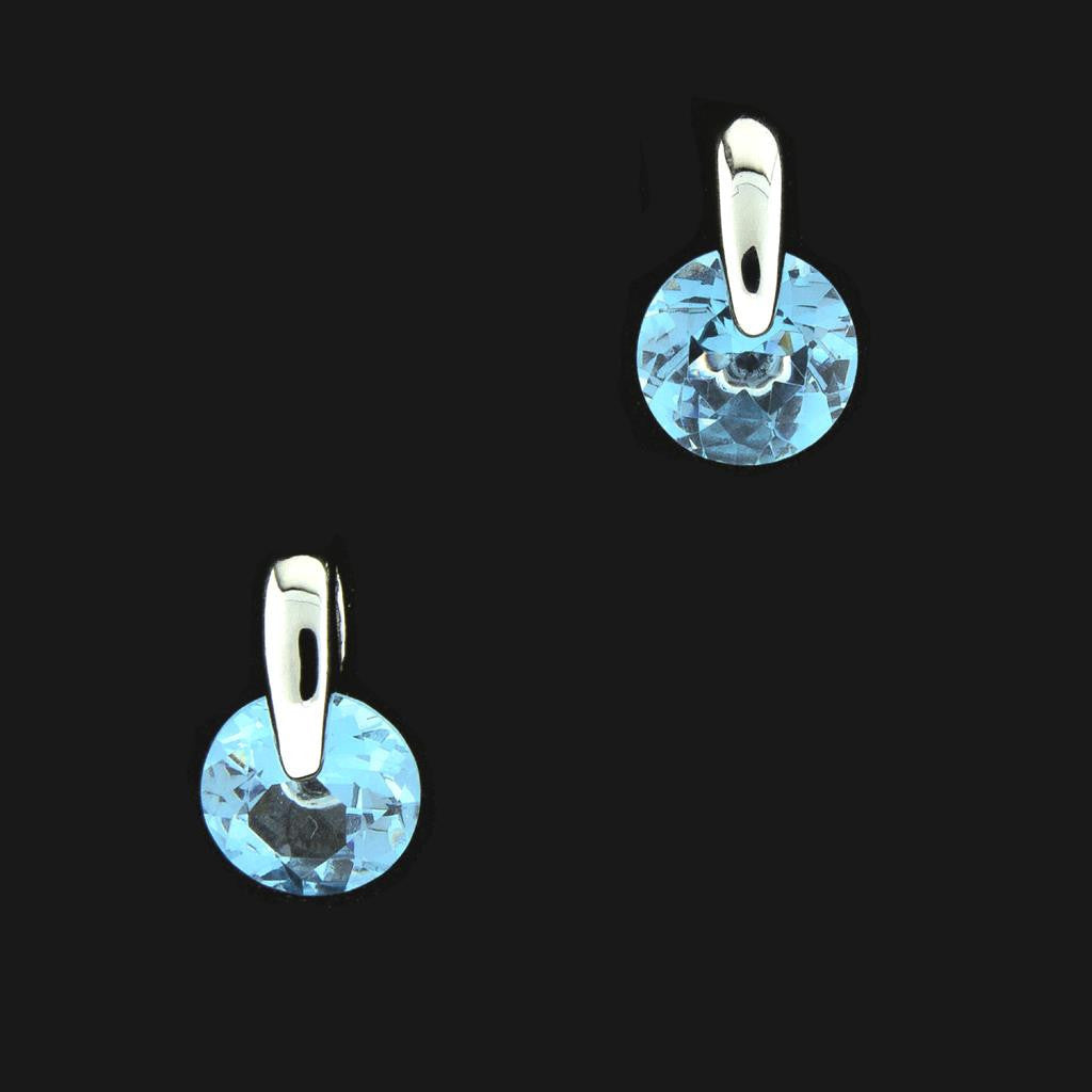 BLUE ROUND TOPAZ DROP EARRINGS