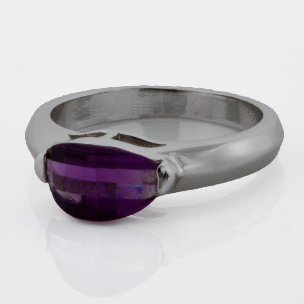 CABOCHON PURPLE AMETHYST OVAL RING