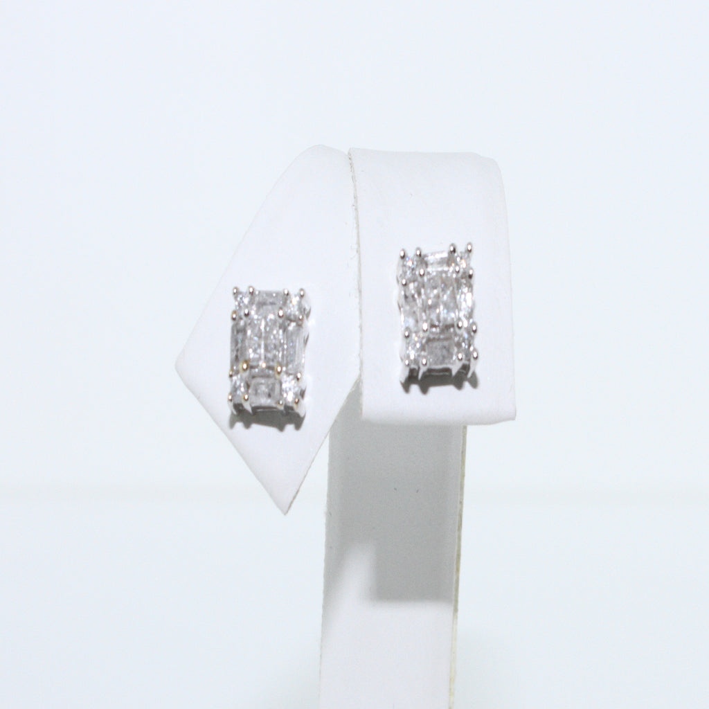 PRINCESS BAGUETTE DIAMOND STUD EARRINGS