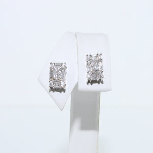PRINCESS BAGUETTE DIAMOND STUD EARRINGS