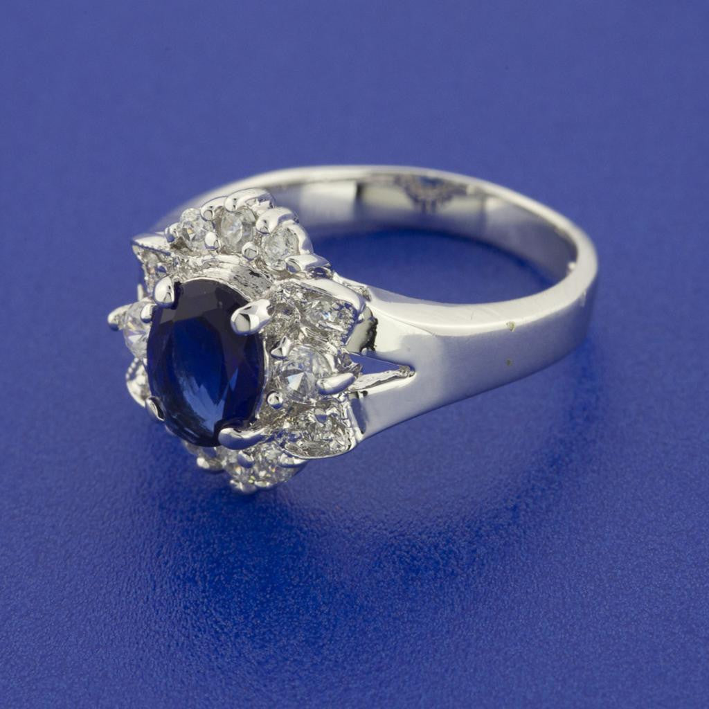 BLUE SAPPHIRE HALO RING (MATCHING EARRINGS)