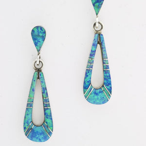 LONG  OPAL DANGLING EARRINGS