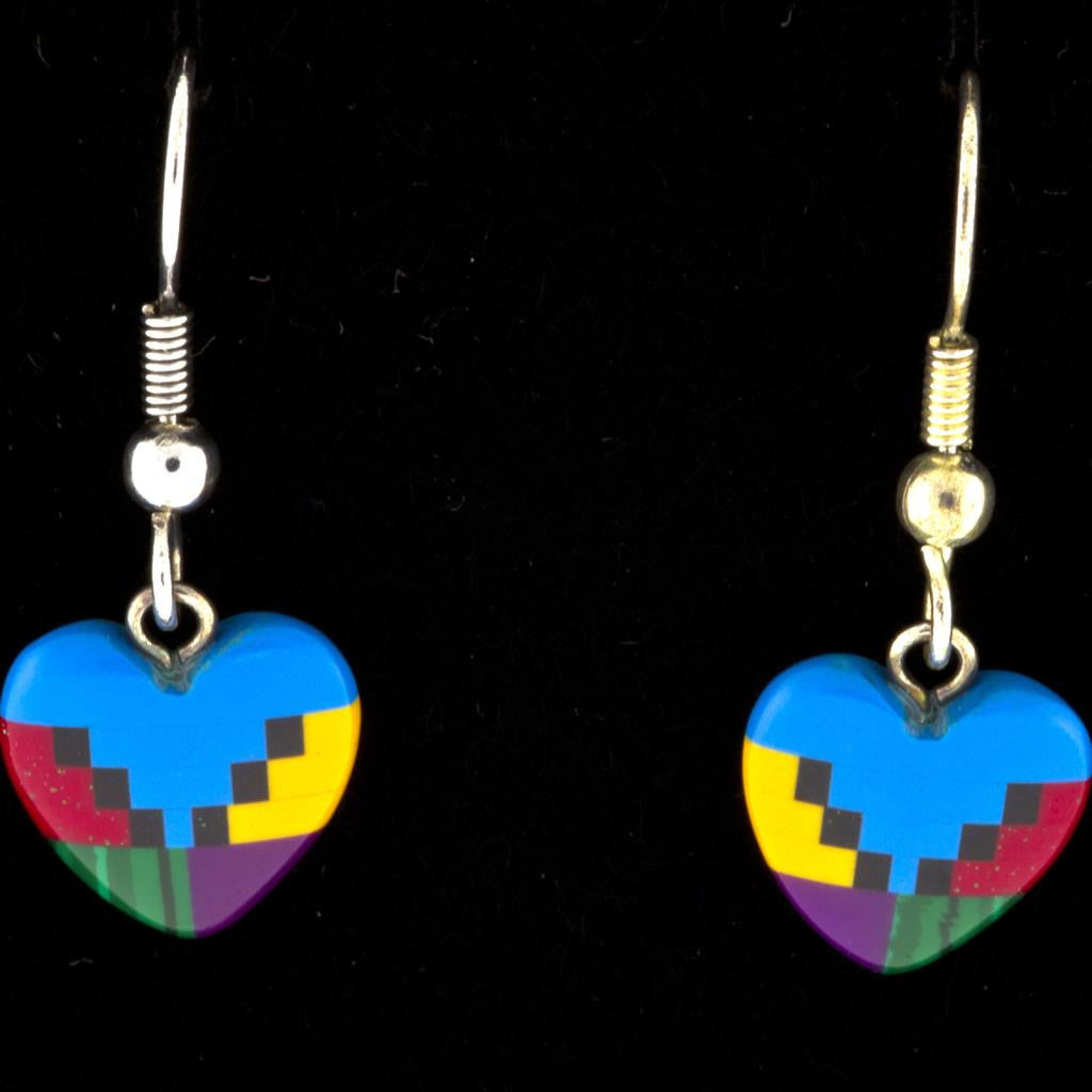 TURQUOISE DANGLING HEART EARRINGS