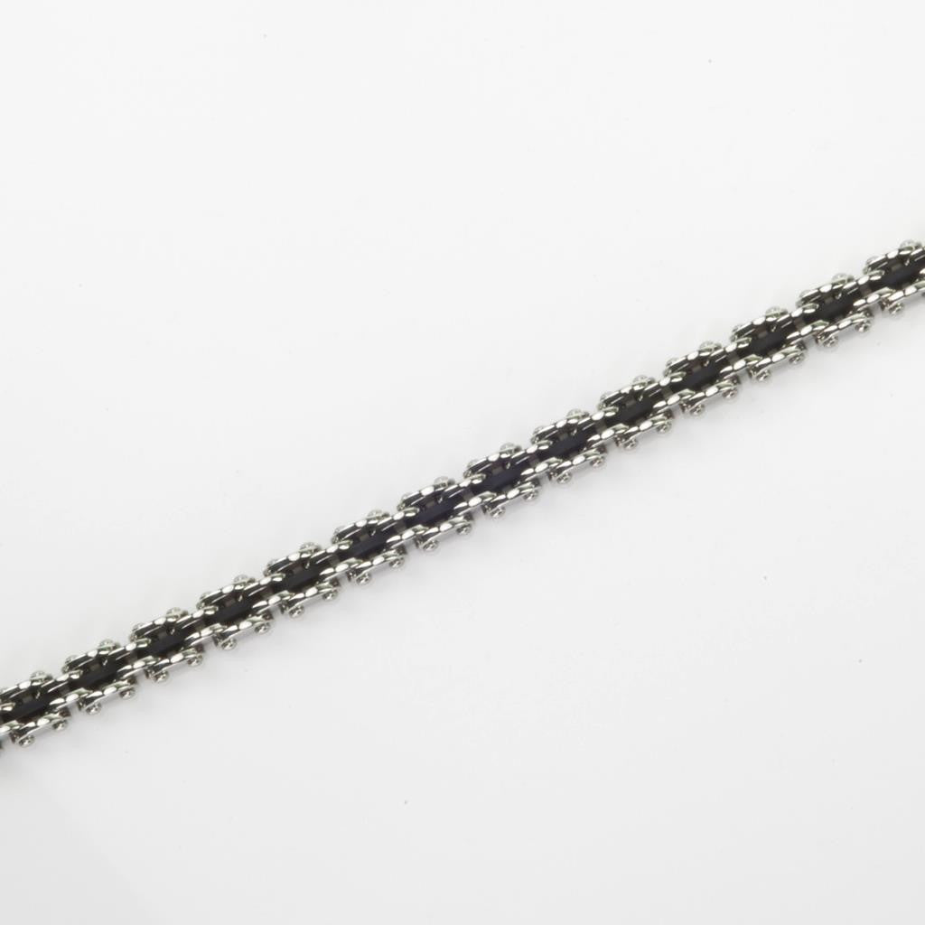 CONTEMPORARY STAINLESS STEEL NEOPRENE BRACELET