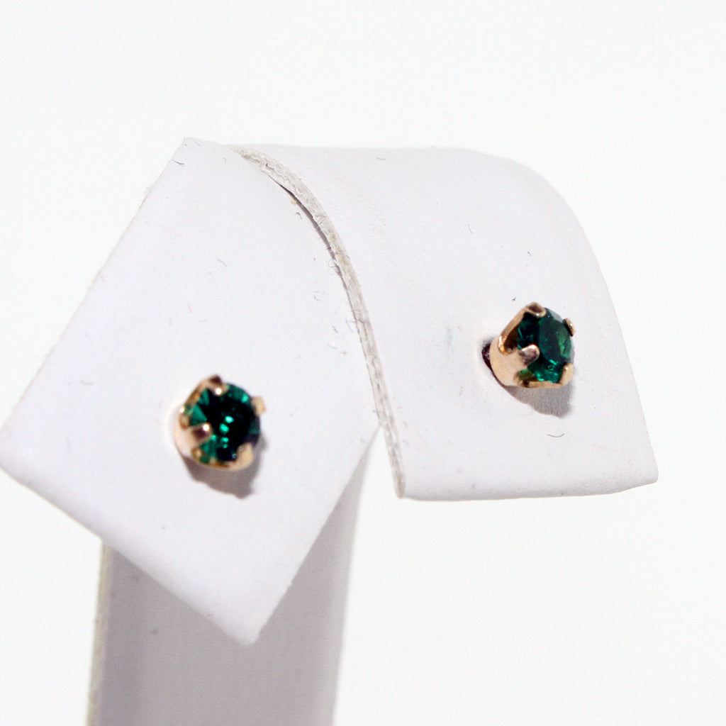 TINY EMERALD STUDS