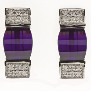 DECO CABOCHON AMETHYST EARRINGS