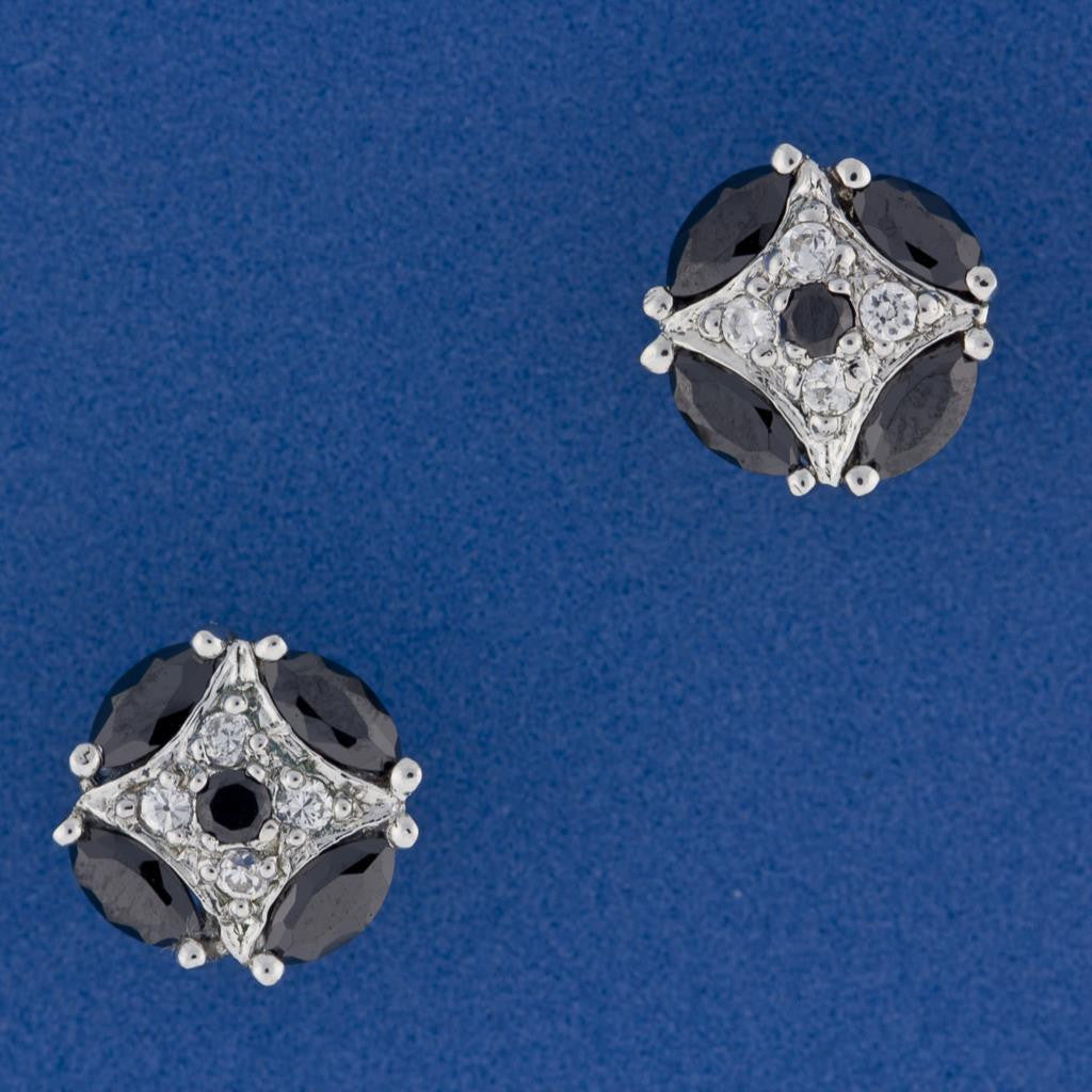 BLACK MARQUEE FLOWER EARRINGS
