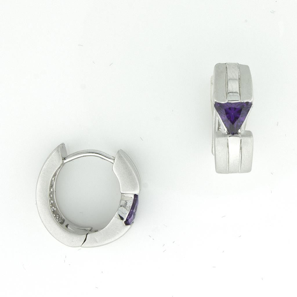 TRILLION CUT PURPLE AMETHYST EARRINGS