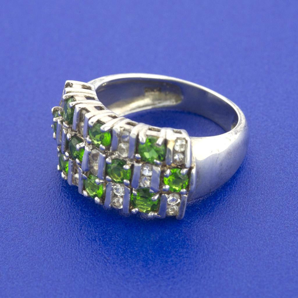 FANCY CLUSTER GREEN PERIDOT RING