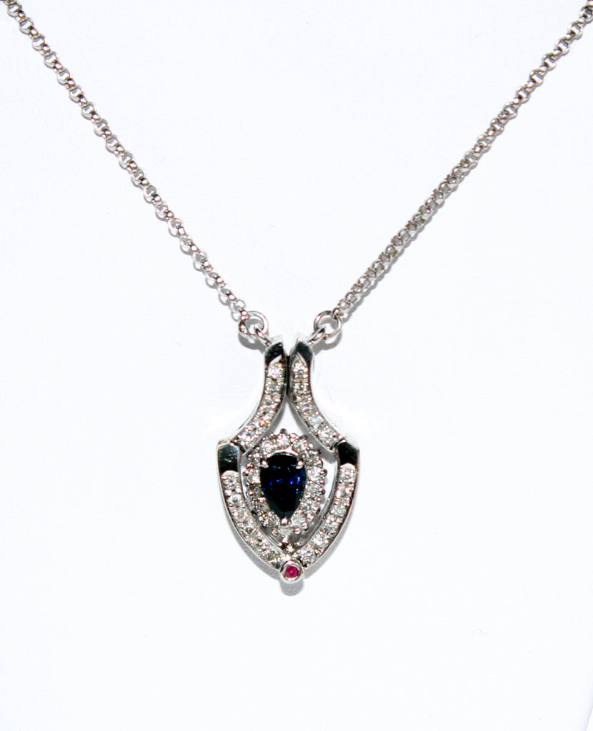 CONVERTIBLE SAPPHIRE PENDANT NECKLACE