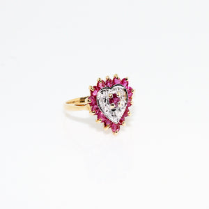 RUBY DIAMOND  HEART RING